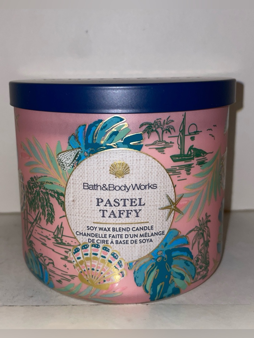 Bath & Body Works Pastel Taffy Scented Candle 3 Wick Discontinued New